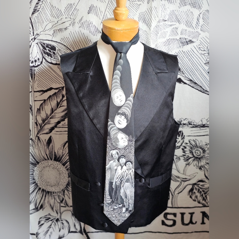 Vinrage 1995 Y2K Ralph Marlin Three Stooges 'Golphing Stooges' Tie 100% Poly